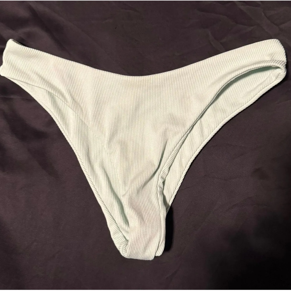 Mint Green Ribbed Bikini Bottom